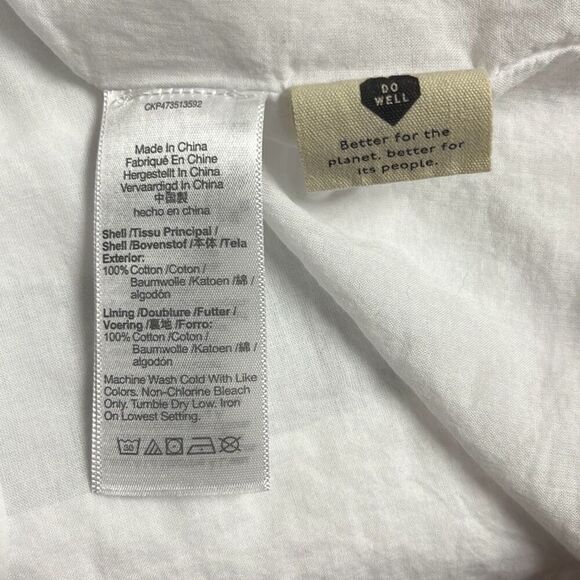 Madewell Nisha Poplin Mini‎ Dress White Cotton Square Neck Boho Cottage NWOT XS - Picture 8 of 10